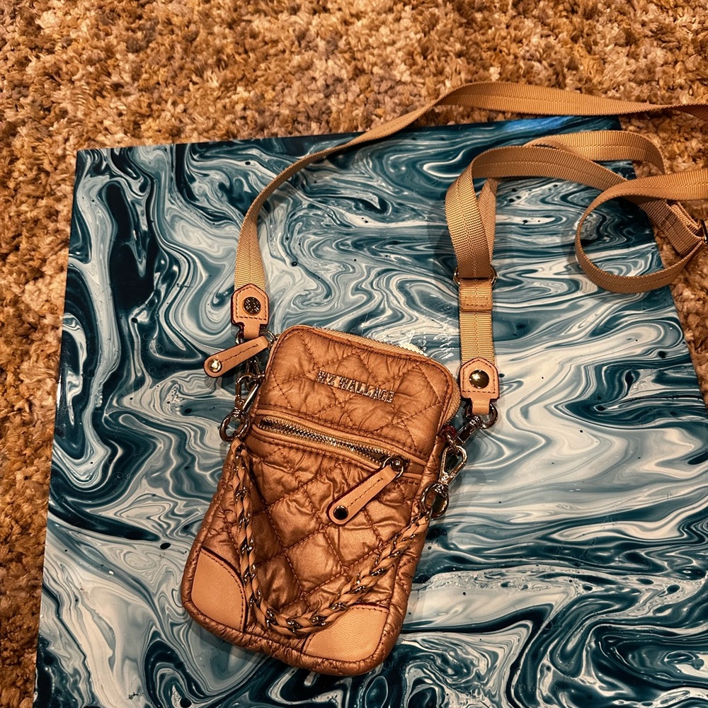 MZ Wallace Bronze Belt Bag with Quilted Design